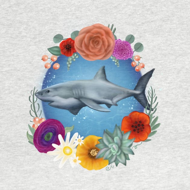 Floral shark by Abigailsage